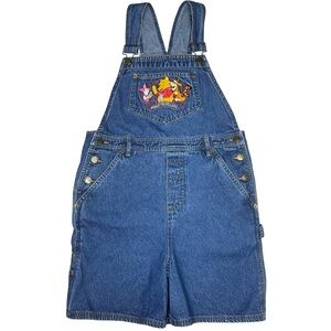 Vintage Winnie The Pooh Bear Disney Denim Overalls Shortalls